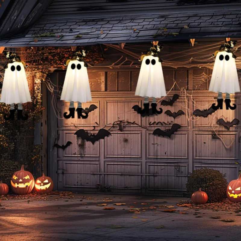 13pcs Halloween LED Light Up Witch Ghost Hanging Horror Ornaments Lamp for Home Outdoor Yard Halloween Party Decoration Gifts H250908