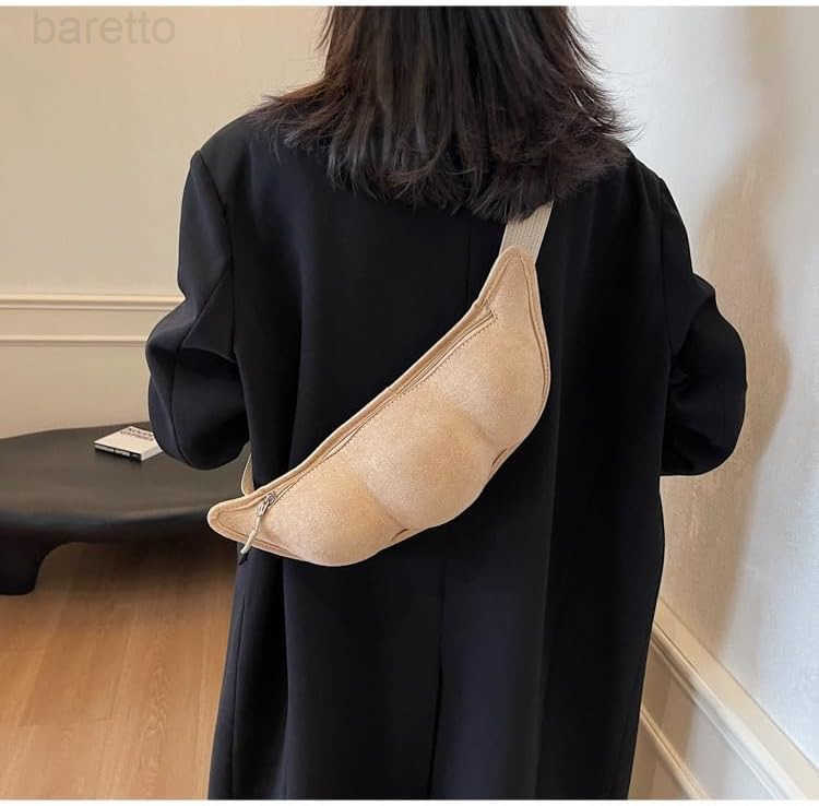 Green Soybeans Shaped Crossbody Bag Novelty Bag Cute Pea Shaped Funny Pack Plush Chest Purse for Women Z250909