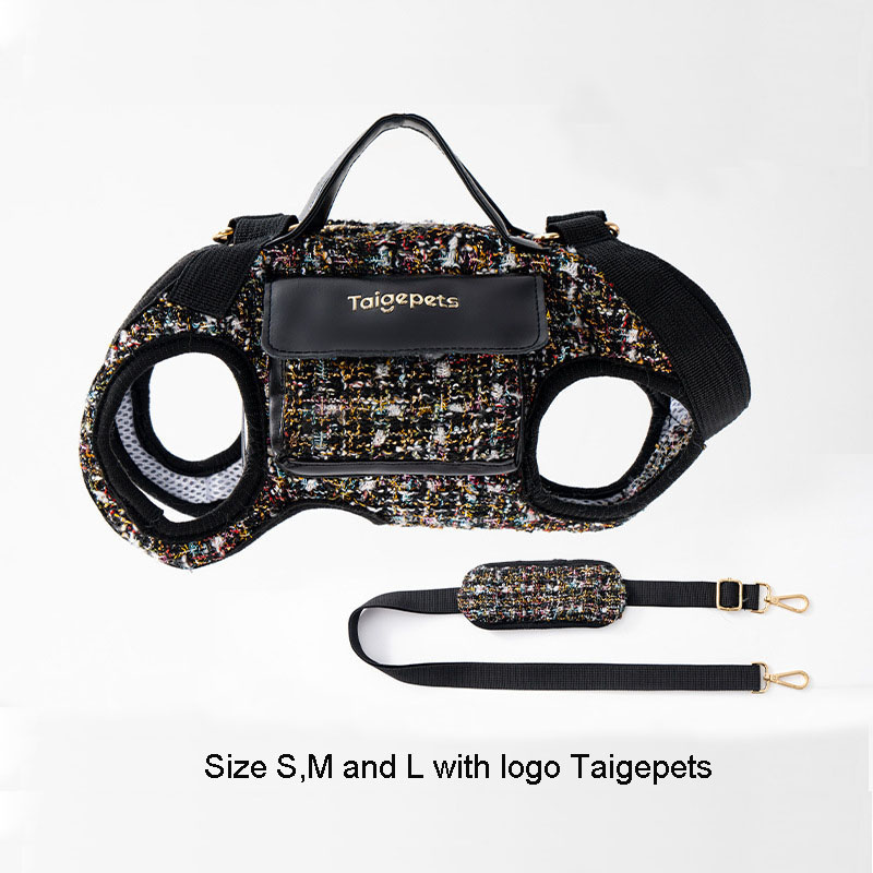 Dog Horizontal Backpack with Leash Handle Elegant Pet Traction Backpack Breathable Wear-resistant Dogs Going Out Bag