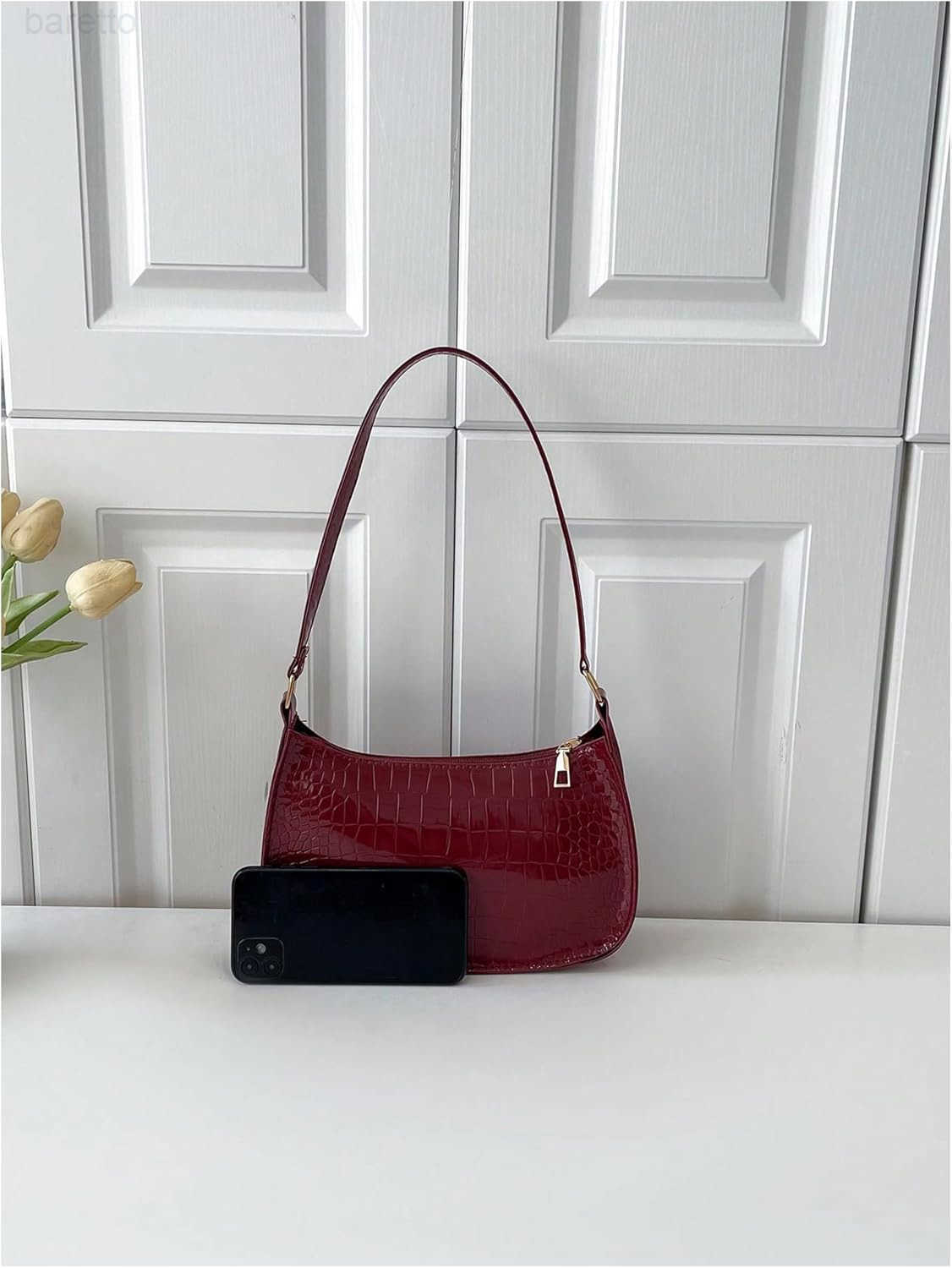 Womens PU Leather Shoulder Handbag Zipper Top Handle Single Strap Small Bags Purse Z250909