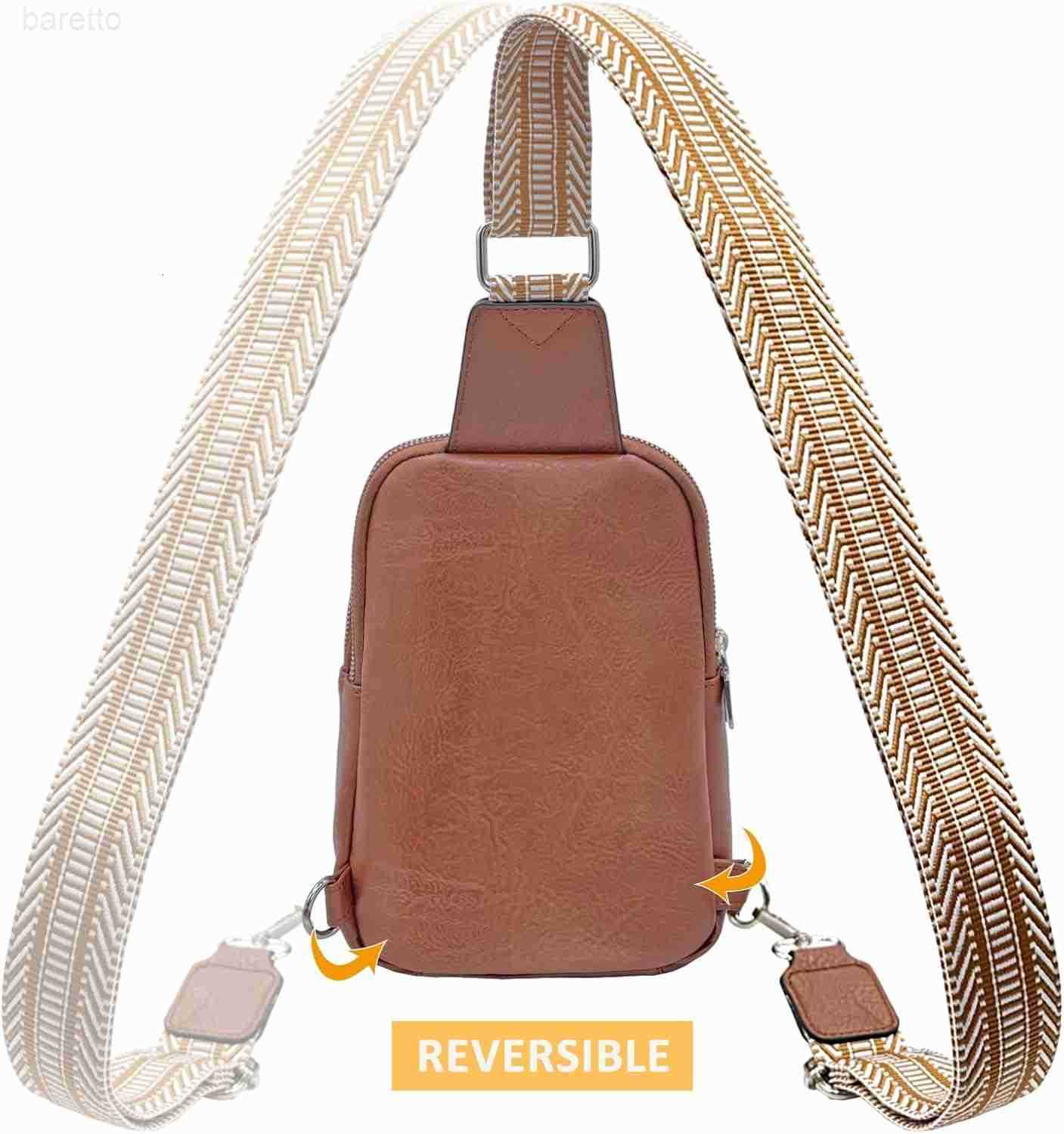 Sling Bag for Women Vegan Leather Crossbody Fanny Packs Chest Bags With Guitar Strap Z250909