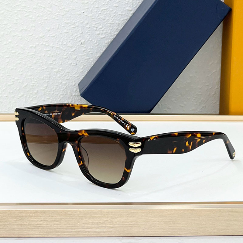 Designer Midnight Cat Eye Sunglasses Acetate Fiber Frame Gold Logo Classic Travel Driving Style Protective Womens Sunglasses Z2927U