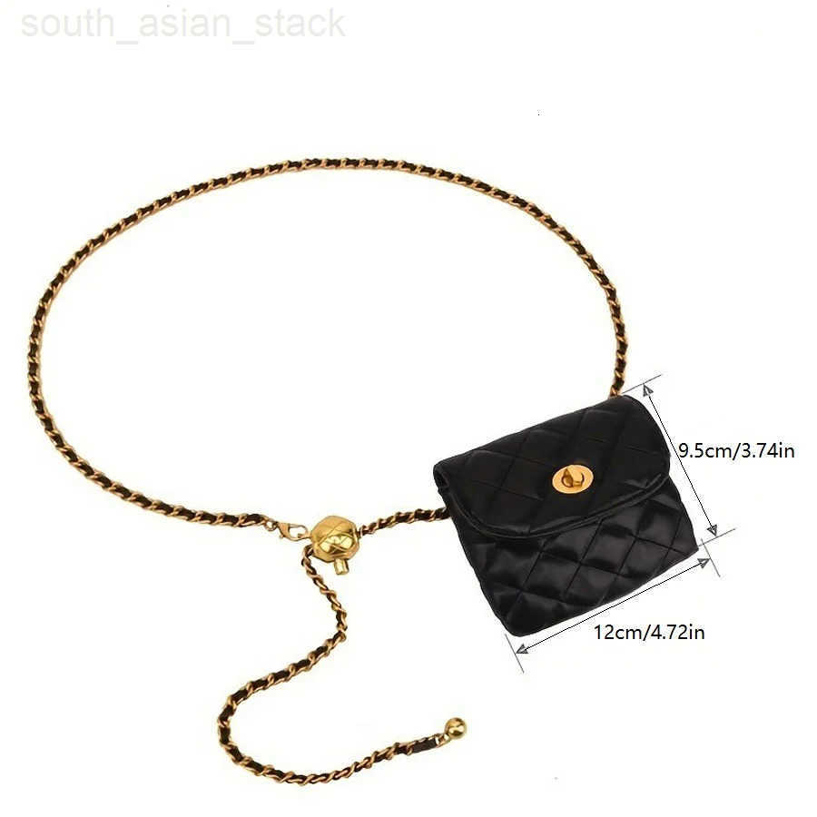 New Womens Little Golden Ball Waistband Bag French Small Fragrant Rhombic Belt Bag Mini Lightweight Chain Crossbody Bag Z250909