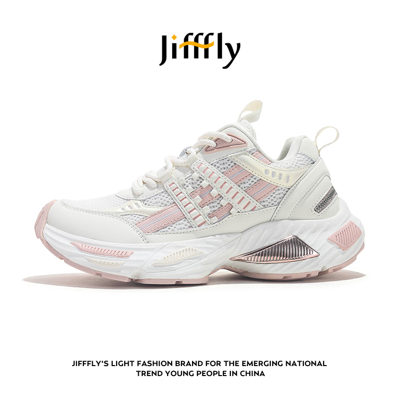 Jifffly free shipping designer shoes Autumn and winter new mesh breathable sports shoes thick sole height increasing vintage casual shoes