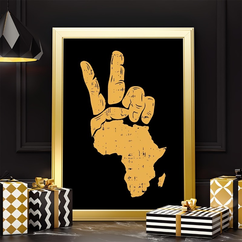 Large size, without frame, modern art design Peace Hand Sign Africa Poster wall poster 2D flat print, room decoration gift