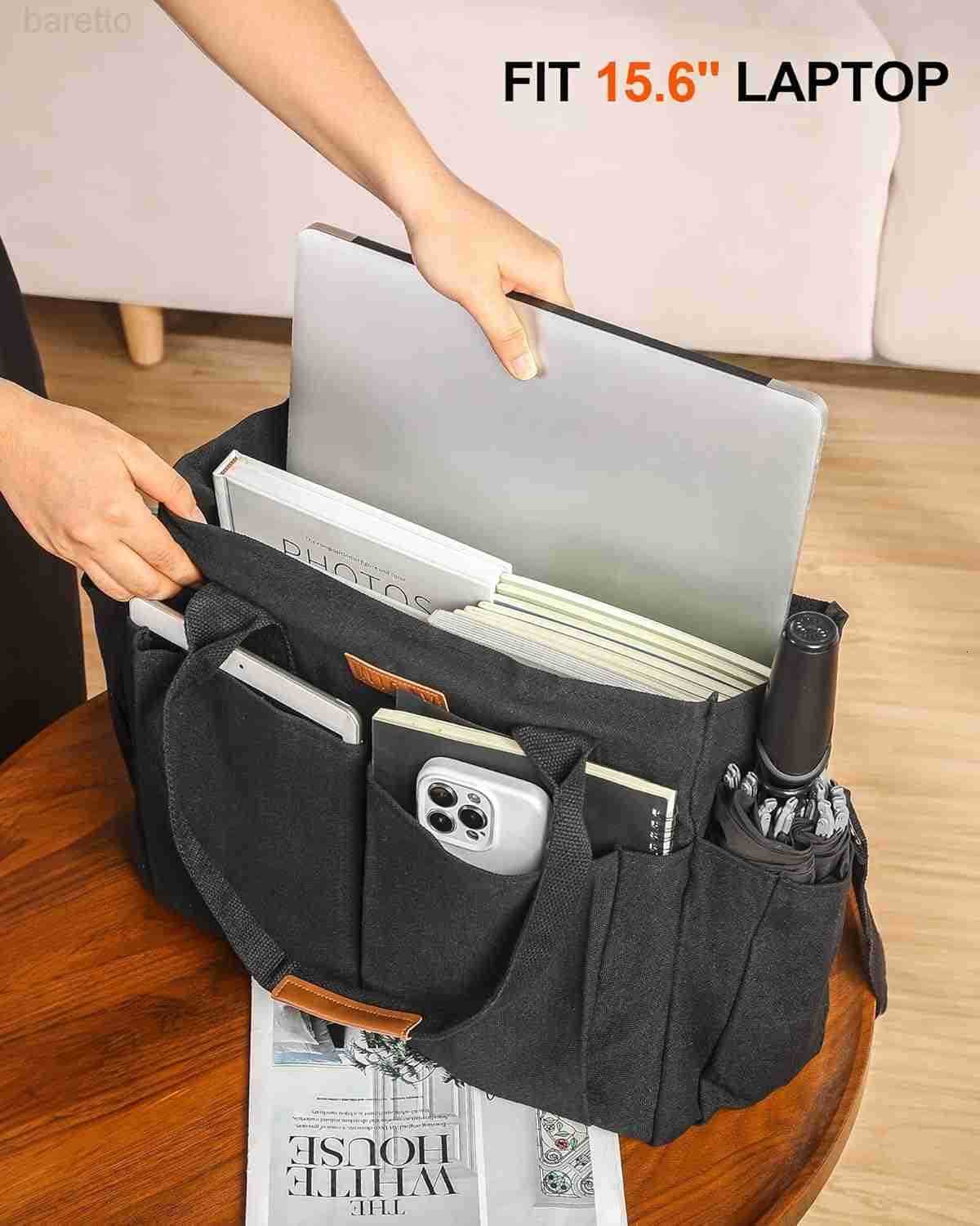 Canvas Tote Bags for Women Large Utility Tote Bags with Pockets Zip Top for Teacher Nurse Work Z250909