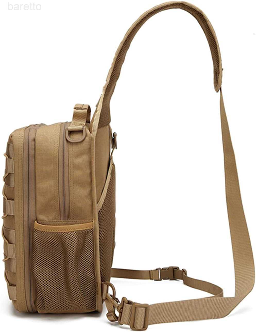 Tactical molle Single Shoulder Bag Large Capacity Multifunctional Backpack for Daily Using or Hiking Traveling Tan Black Z250909