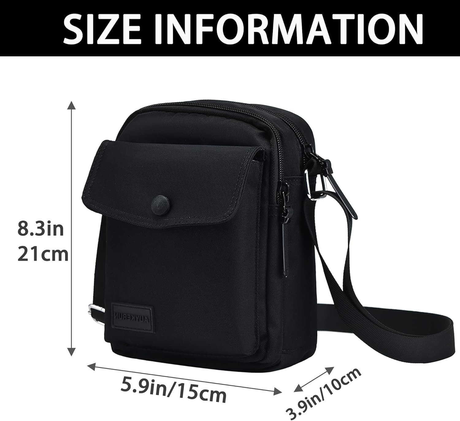 Nylon Crossbody Bags for Women with Adjustable Strap Mini Purse Shoulder Bag Traveling WorkoutBlack Z250909