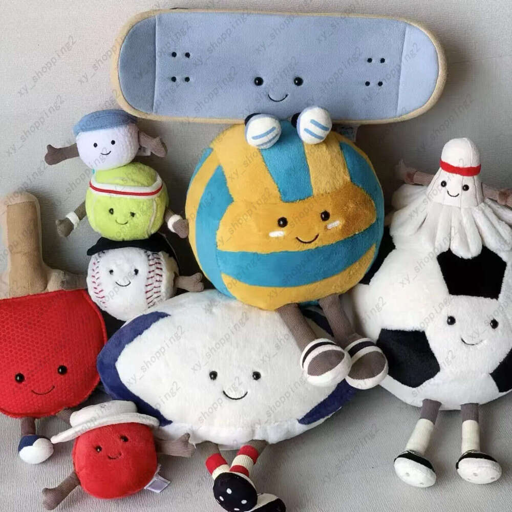 cat Fun Tennis Pendant JC Sports Series Basketball Football Plush Toy Cute Doll kids Charms