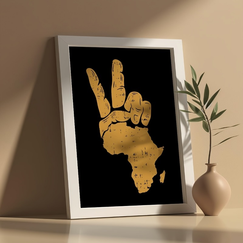 Large size, without frame, modern art design Peace Hand Sign Africa Poster wall poster 2D flat print, room decoration gift