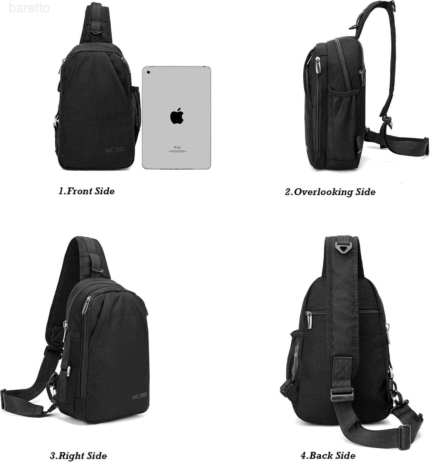 Sling Bags Chest Shoulder Backpack Crossbody Bag One Strap Daypacks Outdoor Travel for Men Women Black010 Z250909