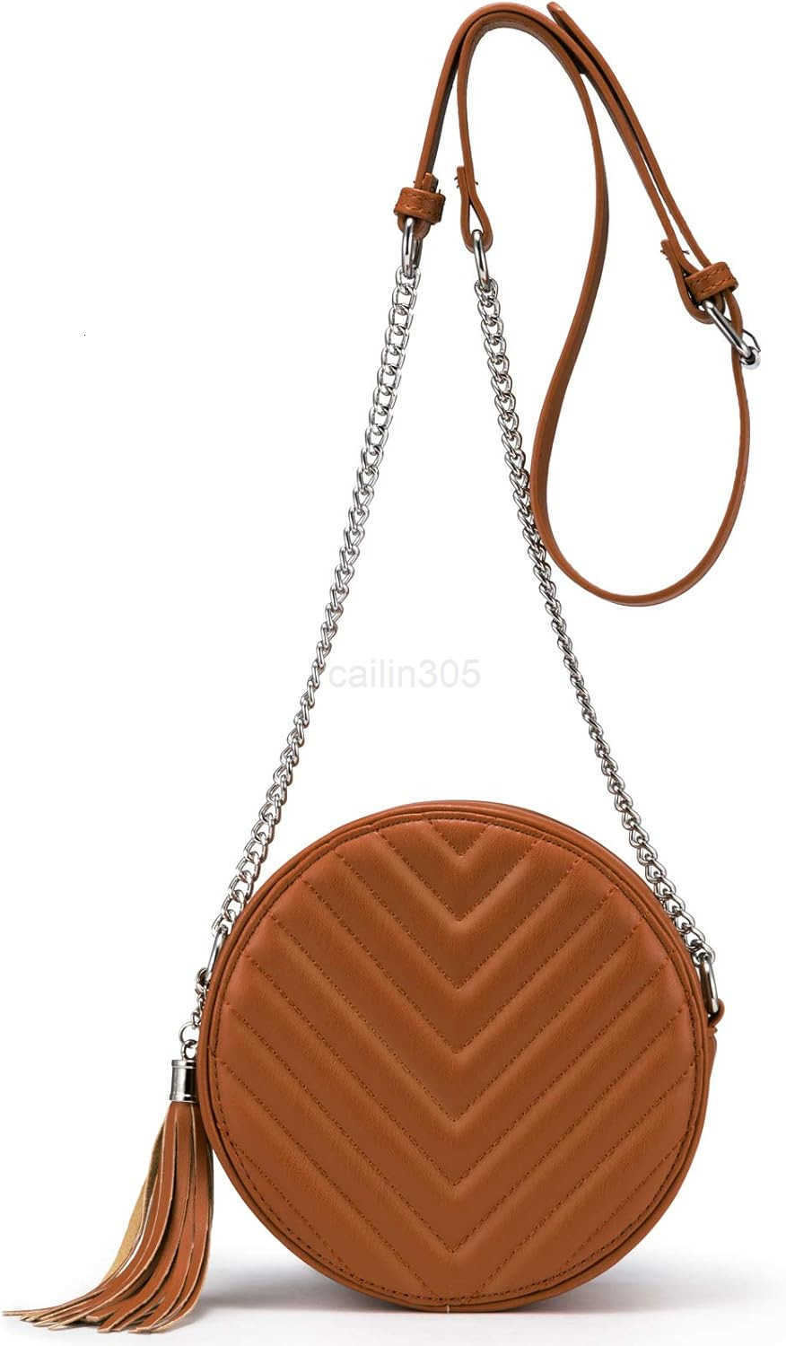 Bags for Women Round Purse Quilted purse Faux Leather with Tassel Z25909