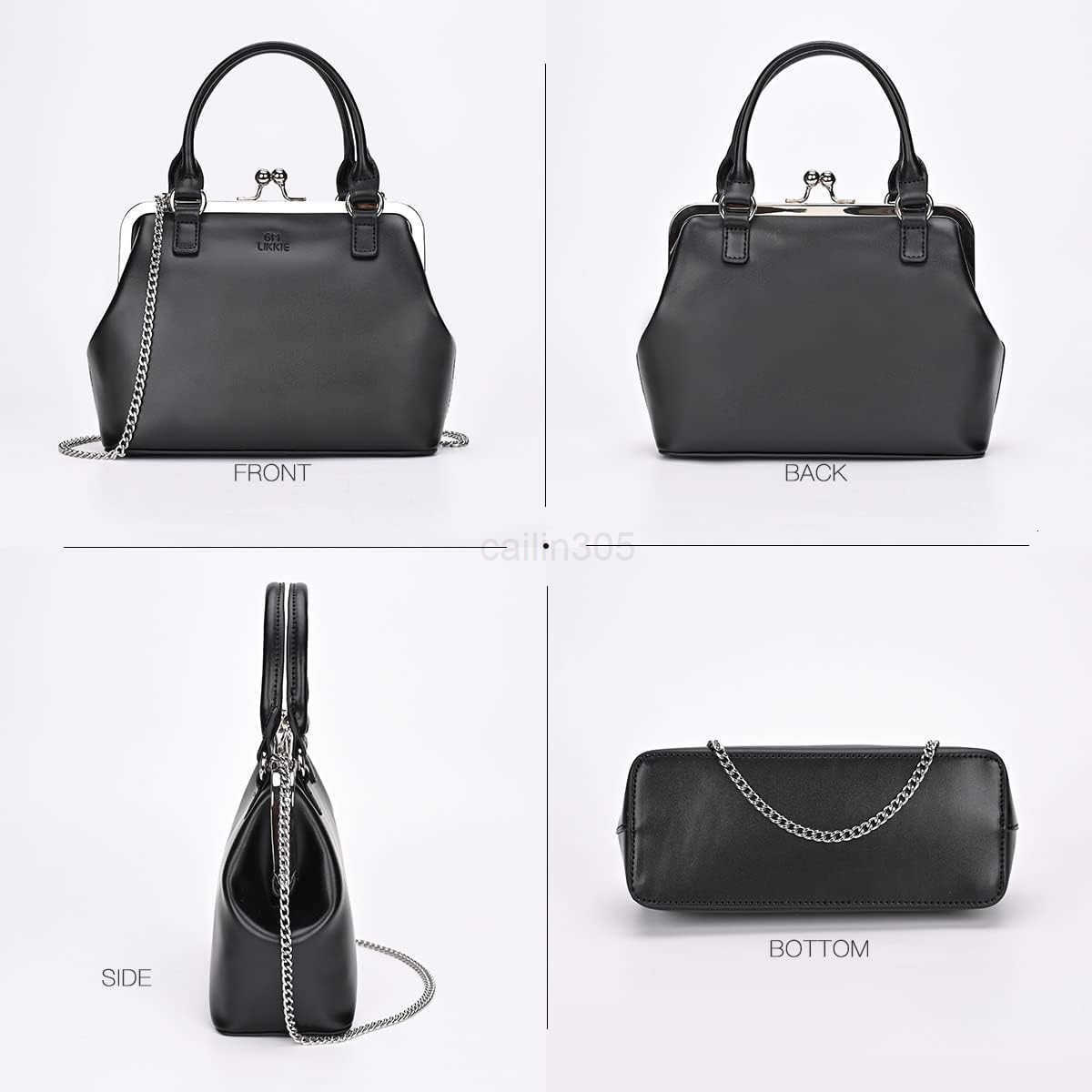 Kiss Lock Purses and Handbags Vintage PU Leather CluTCh Purses for Women Top Handle Evening Handbag Z25909