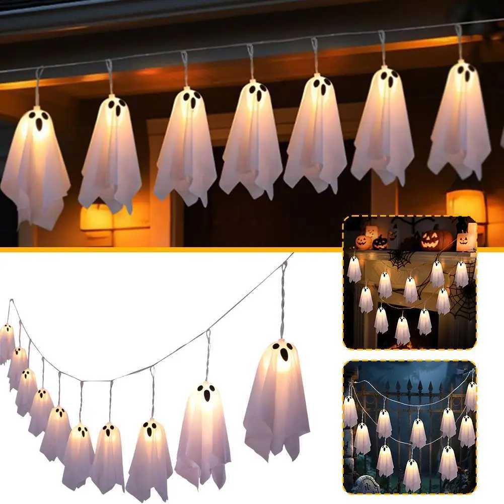 Halloween DecorationLight Up Ghost LED Colorful Light Ghost Terrifying Glowing Pendant Little Atmosphere String Decorati K2O3 H250908