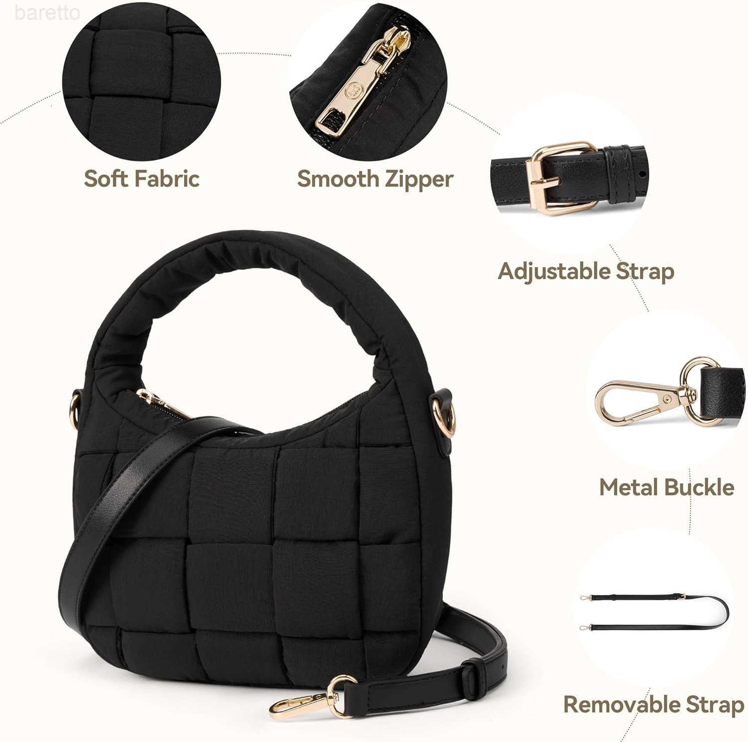 Crossbody Bags for Women Vegan Leather Purses Quilted Shoulder Handbags with Adjustable Shoulder Strap Z250909