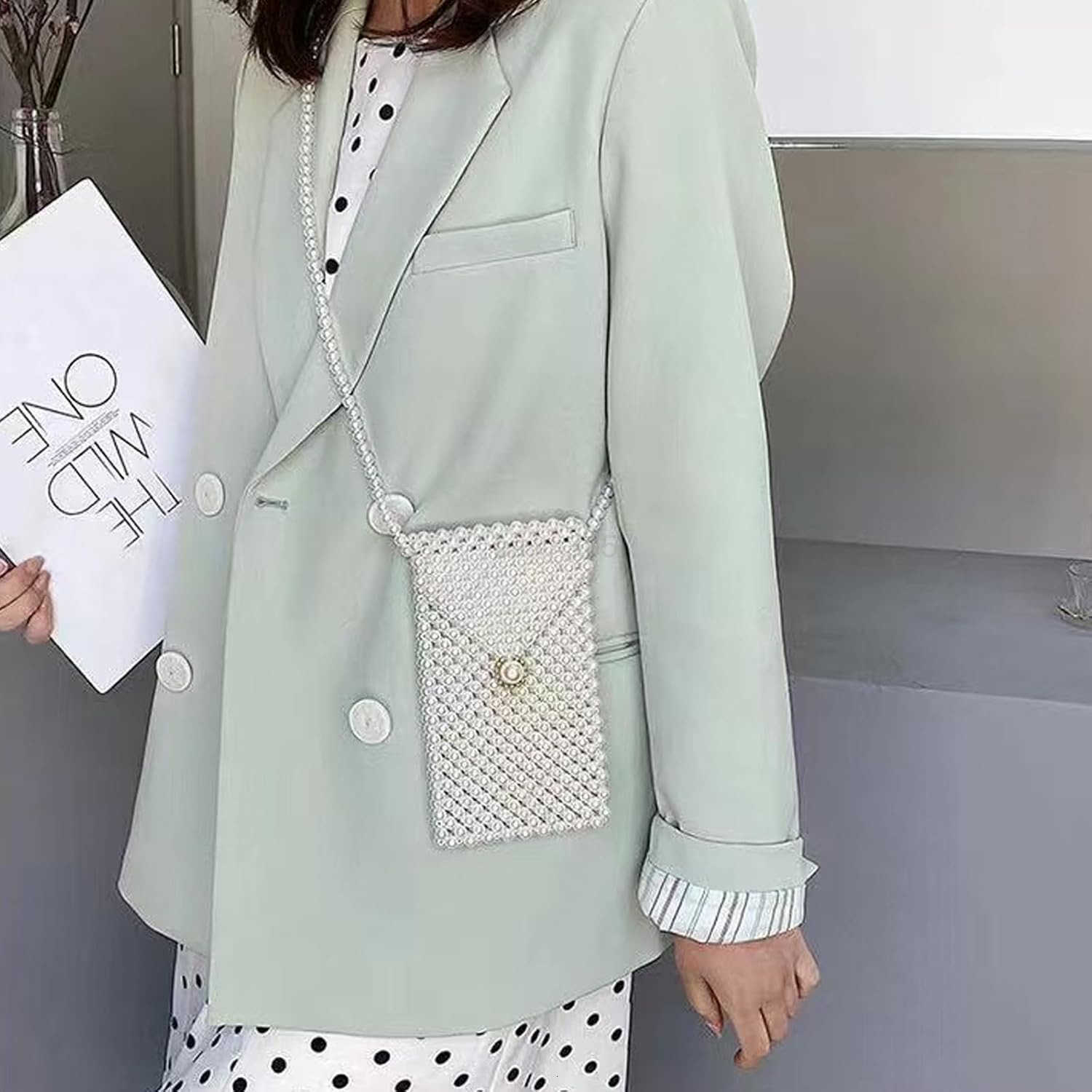 Pearl Bag Chain Bag Purse Bags Artificial Pearl Clutch Crossbody Handmade Bags Evening Bags for Party Wedding Bridal Party Travel Prom 56 Z25909