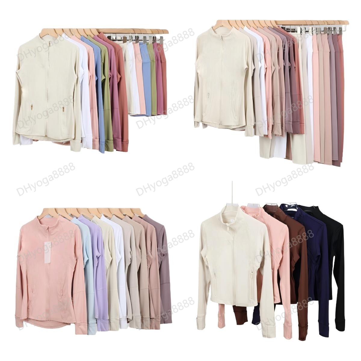 Hot sale Yoga Gold Zip jackets ets Fitness Leggings Sports Soft High Waist Elastic Sportswear Outfits Pants Gym Suits Running Workout Tracksuits Lycra fabric gym set