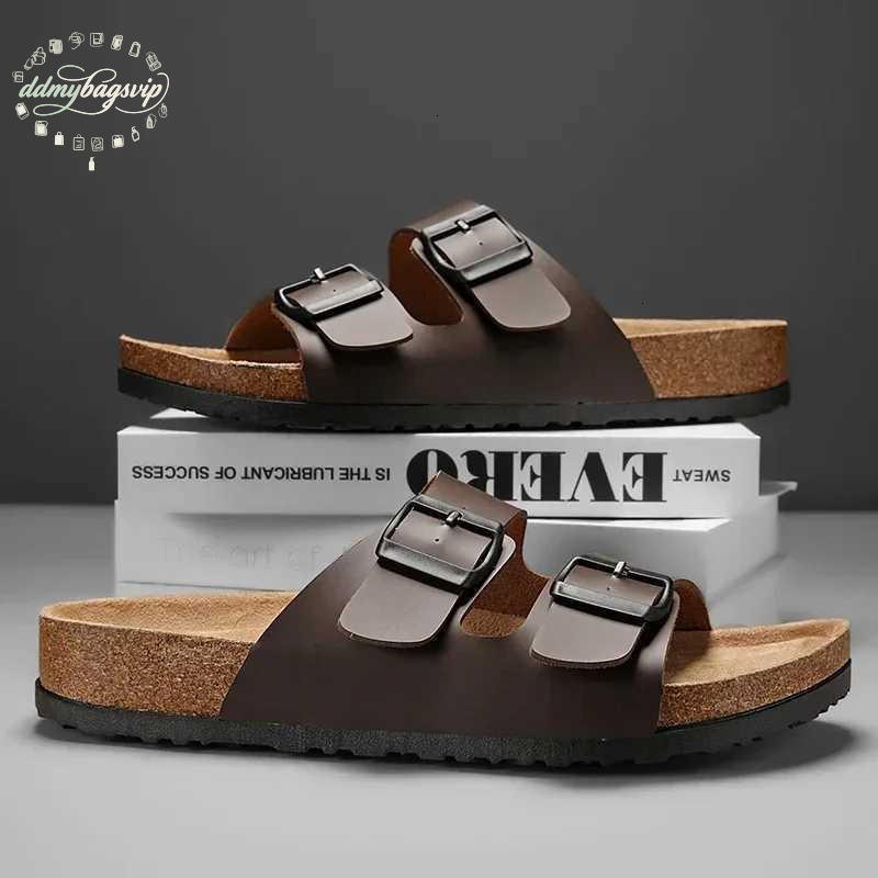 Bestseller 2025 New Leather Cork Herringbone for Men and Couples Summer Moeller Slippers Fion Casual Beach Sandals ddmybagsvip