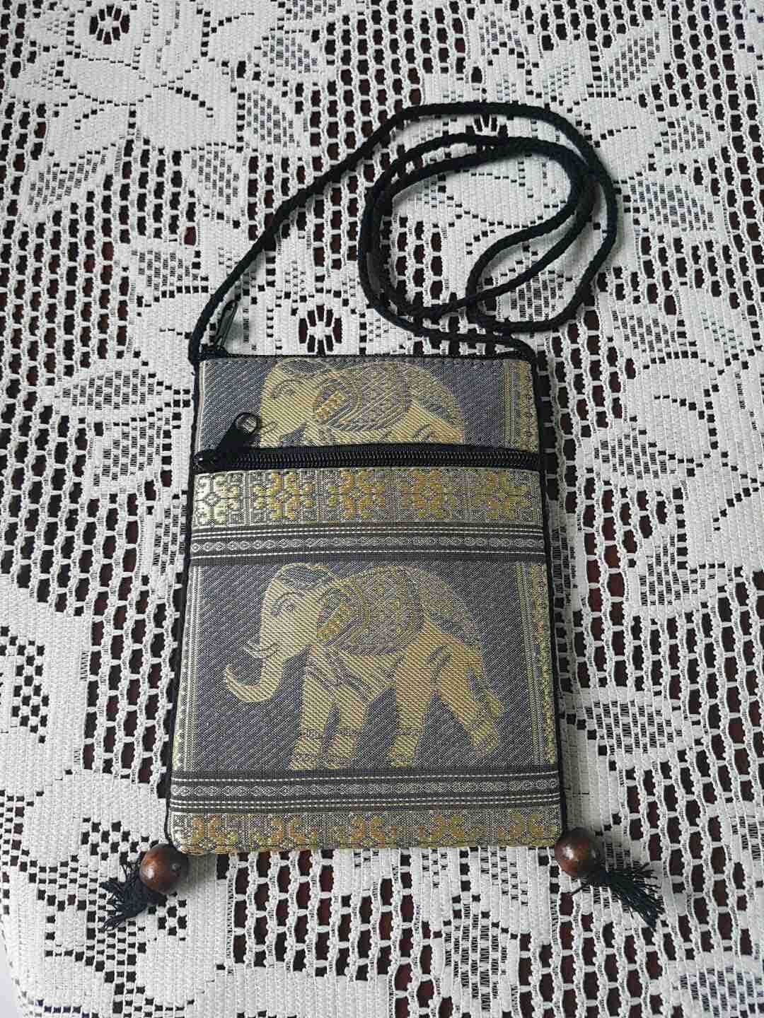 Hmong Bag Hill Tribal Elephant Mini Crossbody Single Shoulder Bag Cellphone Case Passport Holder Travel Pouch Z250909