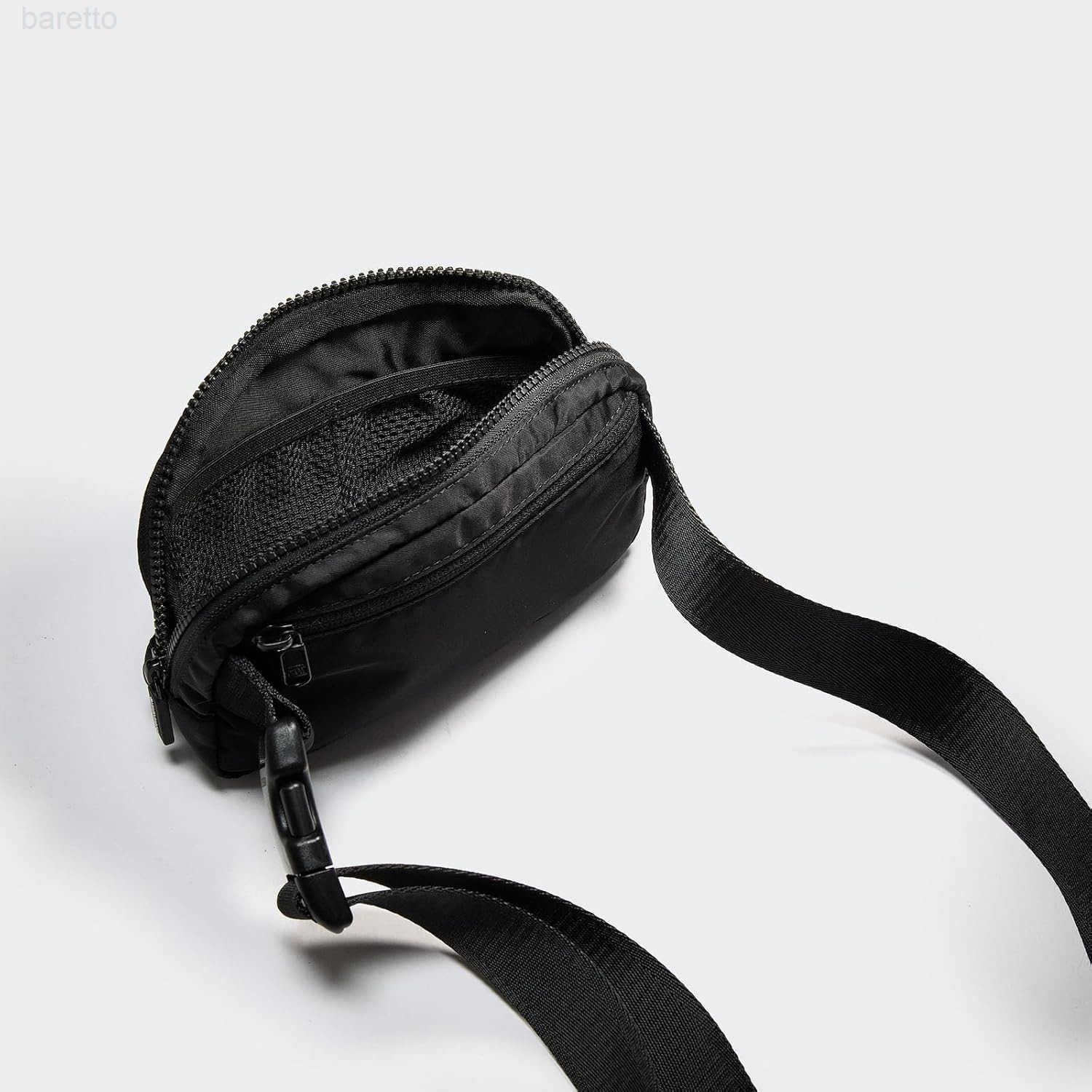 Two Way Zipper Fanny Pack Nylon Everywhere Belt Bag for Women Water Repellent Waist Packs Crossbody Bags with Adjustable Strap Black Z250909