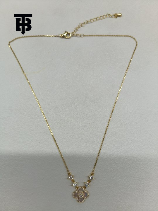 TB BHULAMTE Free Shipping Brand New Designer Accessories Real Gold Plated Zircon Pendant Necklace Fashionable And Simple Collarbone Chain High-end Wom