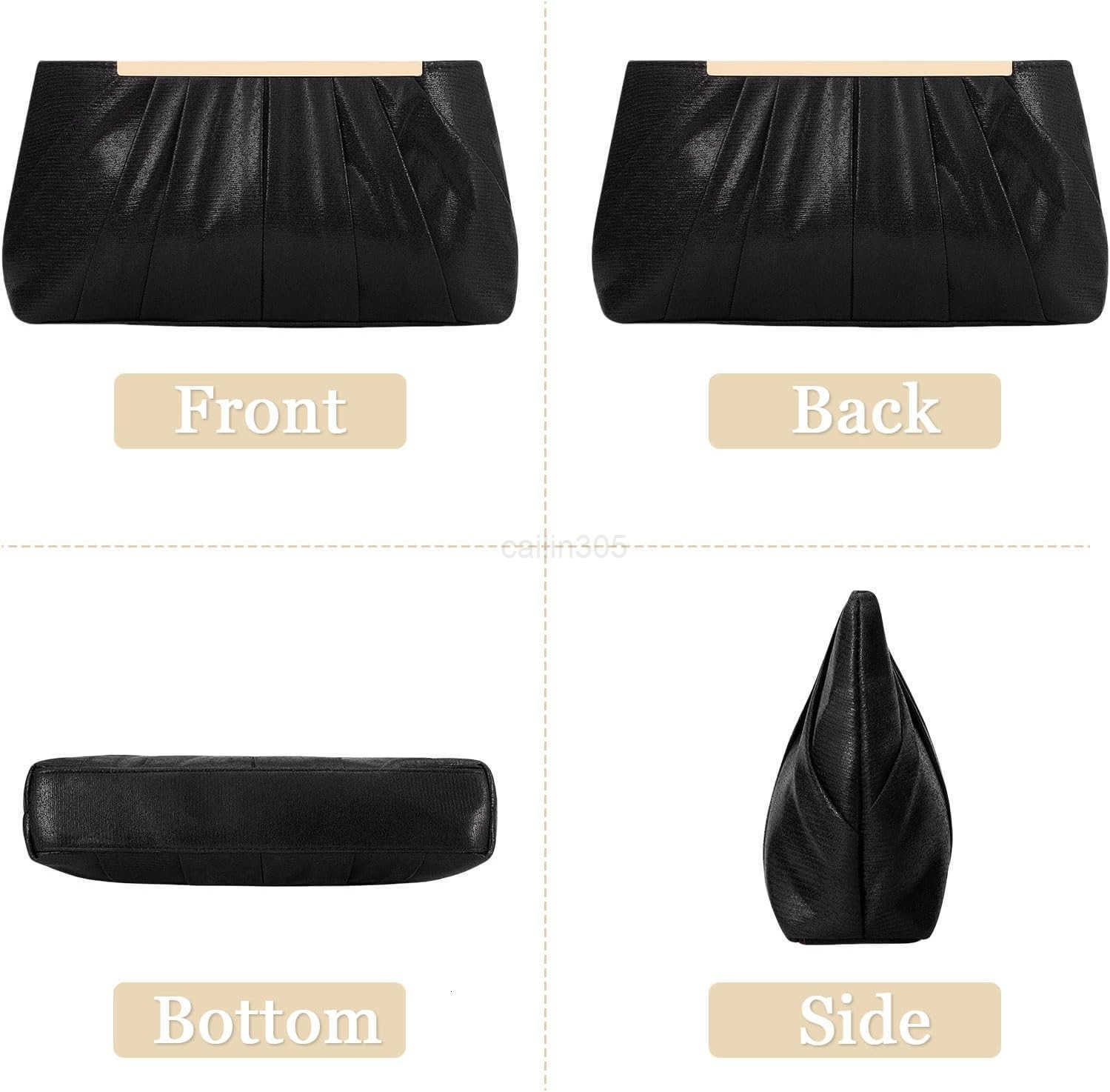 Clutch Purses for Women Pleated Satin Evening Handbag for Formal Bridal Wedding Party Small Crossbody Bag with Chain Z25909