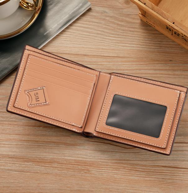 Mens wallet high-quality PU leather wallet bank credit card case ID holder mens coin wallet pocket 240907