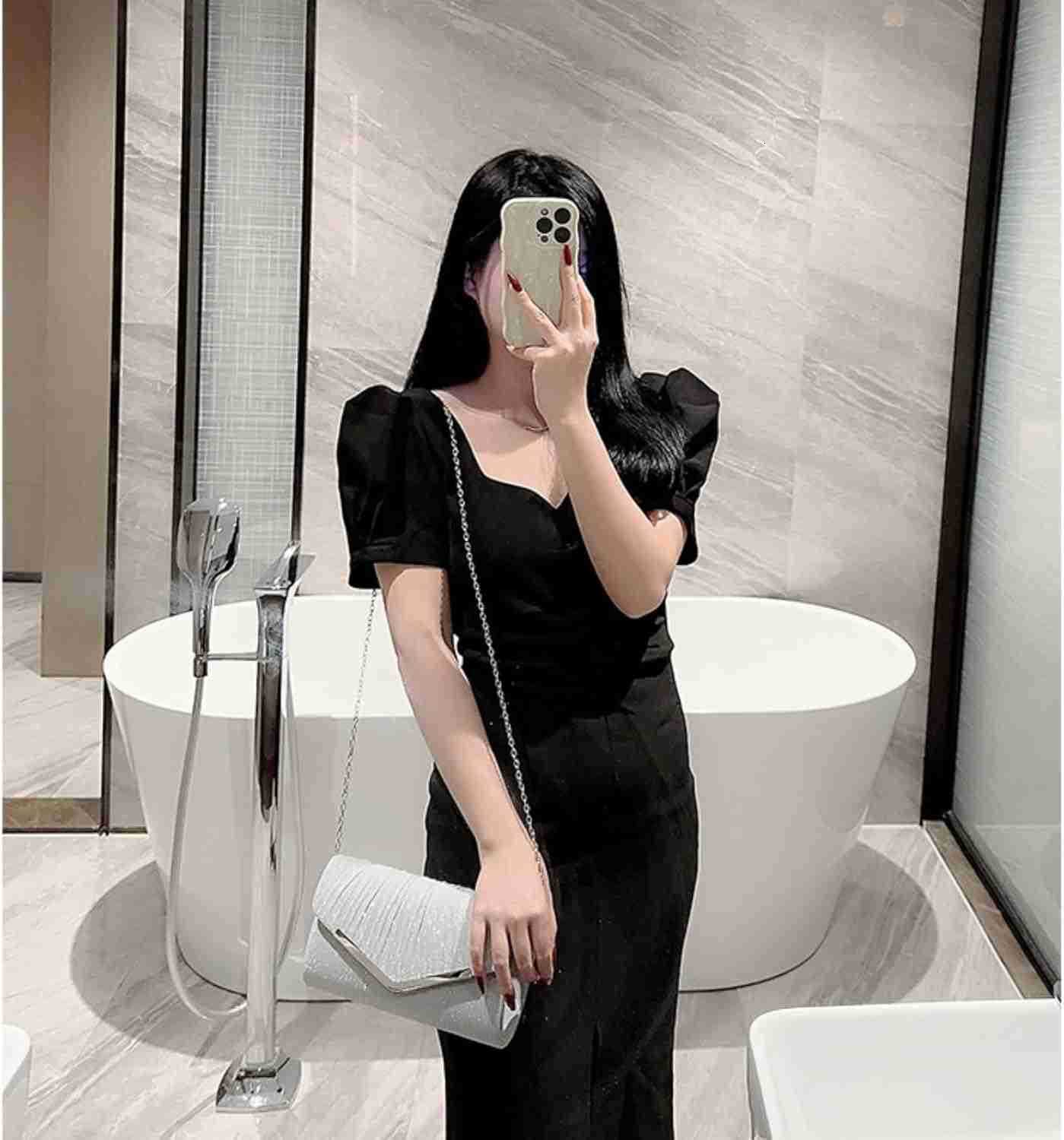 Clutch for Women Satin Sling Evening Purse Crossbody Bag with Detachable Chain for Wedding Formal Events Z25909