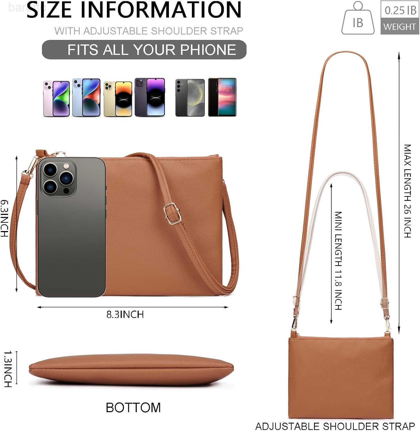 Crossbody Bags for Women Trendy Clutch Purse PU Leather Shoulder Bags with Adjustable Strap Z250909