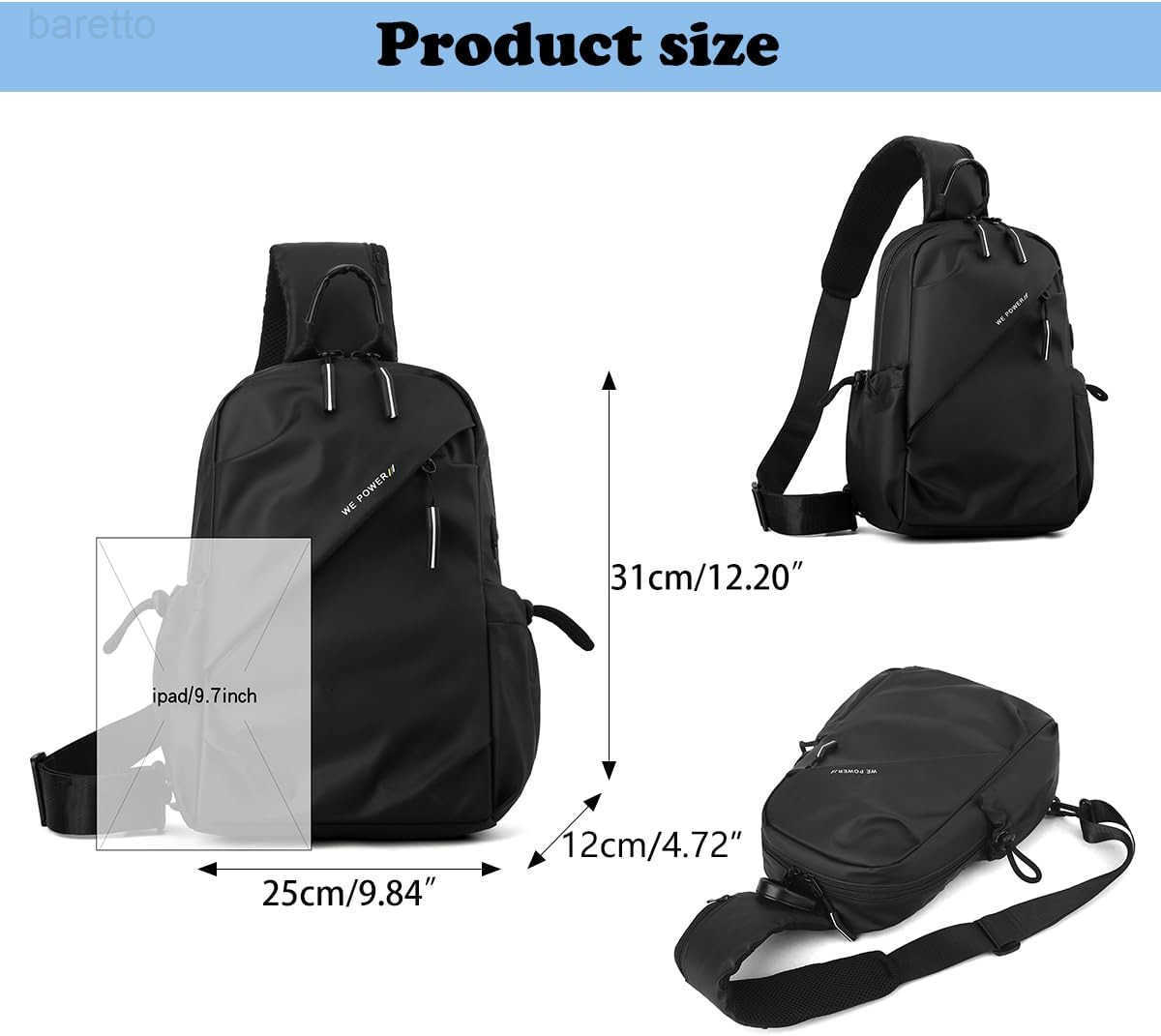 Inch Tablet Backpack Stylish Single Shoulder 12L Ergonomic Shoulder Strap Simple Messenger Small Bag Suitable for Outdoors Night Cycling Backpacks for