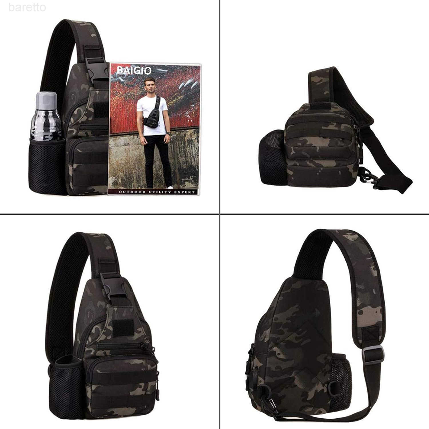Tactical Sling Backpack Bag for Men Molle Crossbody Shoulder Bags Military EDC Chest Pack One Strap Daypack Z250909