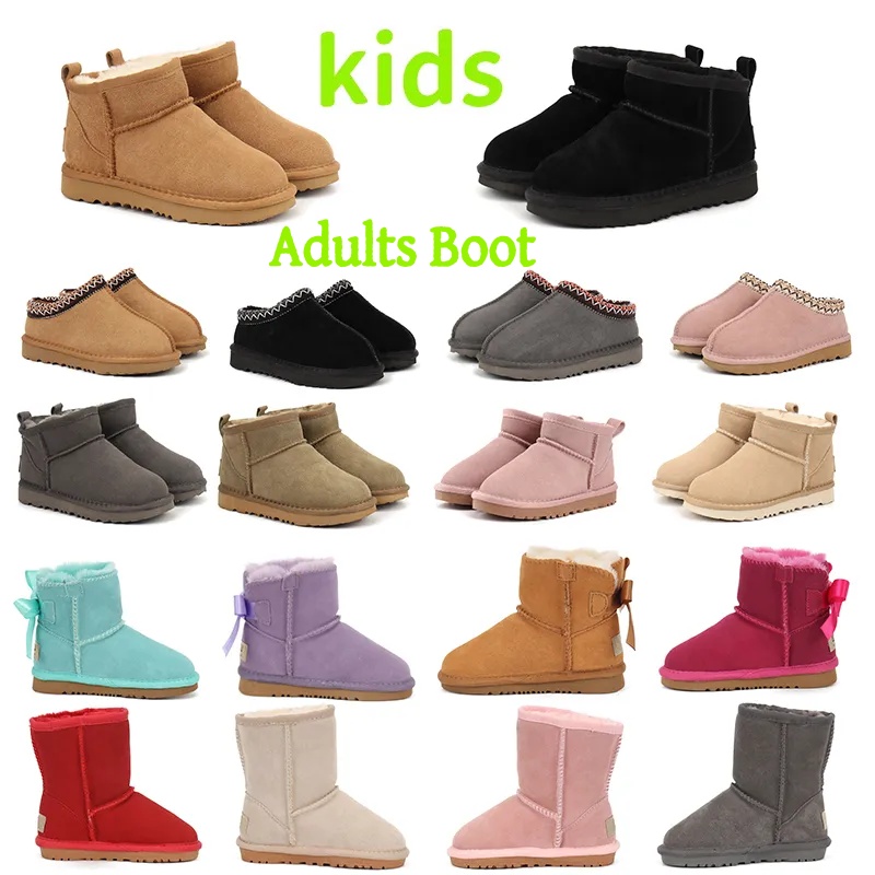 Kid Boots Kids Tasman Slippers Toddler Boots baby Australia Child snow boots Winter Fur Suede Super Mini Boots For Boys And Girls Ankle Boots With Bows