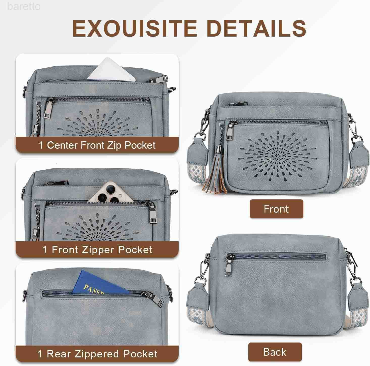 Crossbody Bags for Women Trendy Leather Crossbody Purses Shoulder Handbags with Adjustable Guitar Strap Z250909