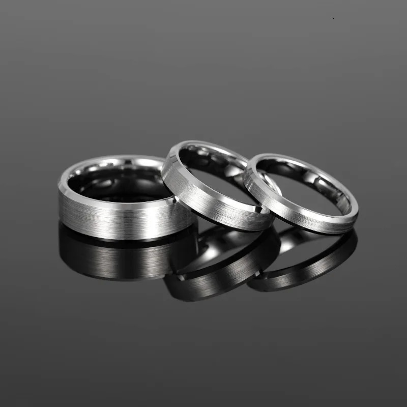 Tigrade 468mm Tungsten Carbide Engagement Ring Brushed Grey Silver Color Wedding Band For Men Women Couple Rings Comfort 250912