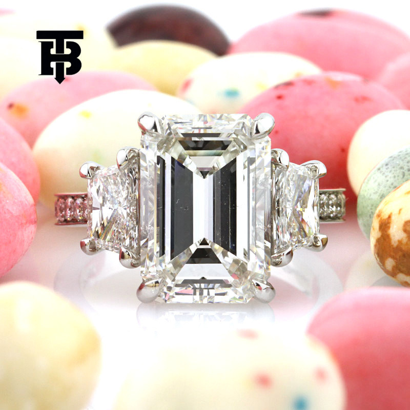 TB BHULAMTE Free Shipping New Designer Accessories Fashion Engagement Ring Large Square Zircon Simulation Womens Ring Romantic Wedding Bridal Ring