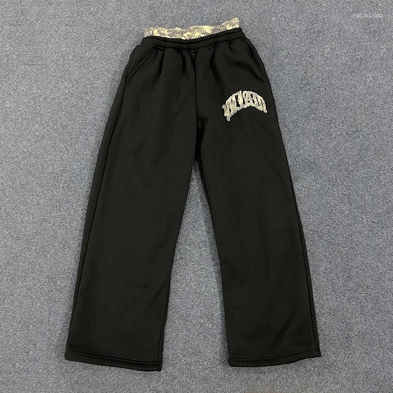 Women's Pants Leopard Print Letter Double Waistband Street Casual Y2K Style Men's And Versatile Sweatpants
