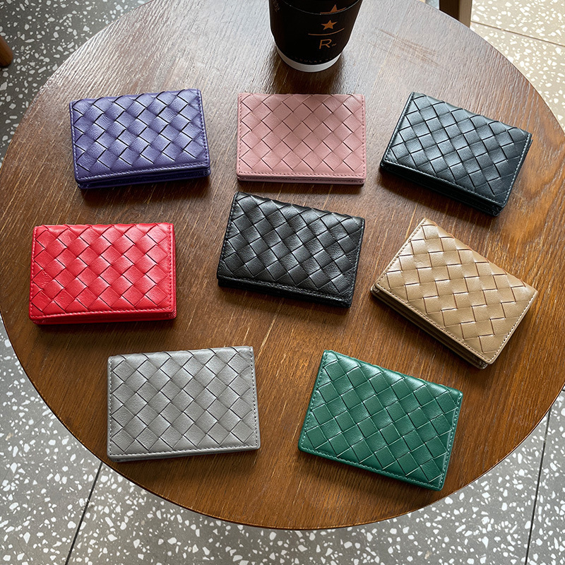 Luxury Brand Designer Bag Genuine Leather Card Holder For Women, New Card Holder, Sheepskin Handmade Woven Card Clip, ID Holder, Business Card Holder,