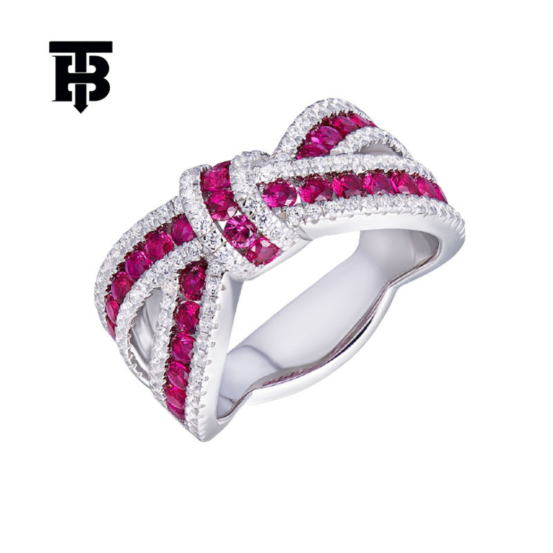 TB BHULAMTE Free Shipping New Designer Accessories High-end Korean Style Bowknot Ring Ribbon Irregular Strip Cross Ring Light Luxury Fashion Ring