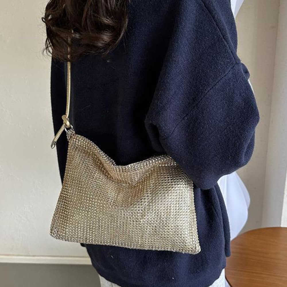 Rhinestones Evening Bucket Purse Handbag Sparkly Shoulder Bag for Womens Party Prom Z25909