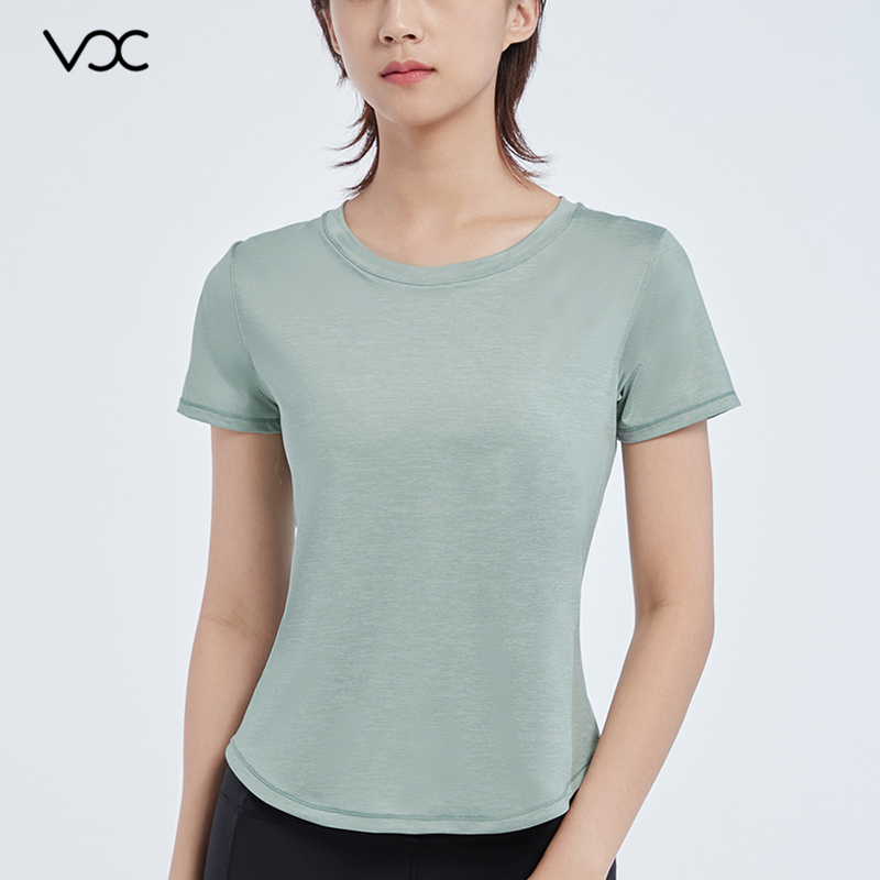 Women's Tops Short Sleeve Hem Short front and long back to hide bulges