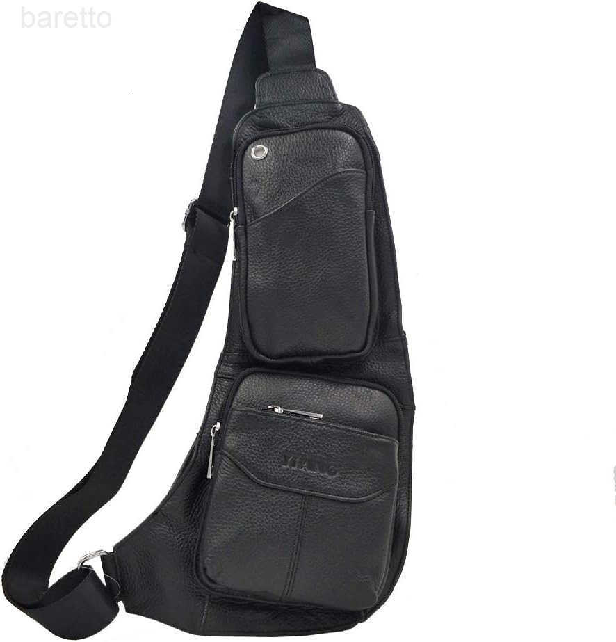 Leather Sling Bag Crossbody Backpack for Men Women Travel Outdoor Camping Z250909
