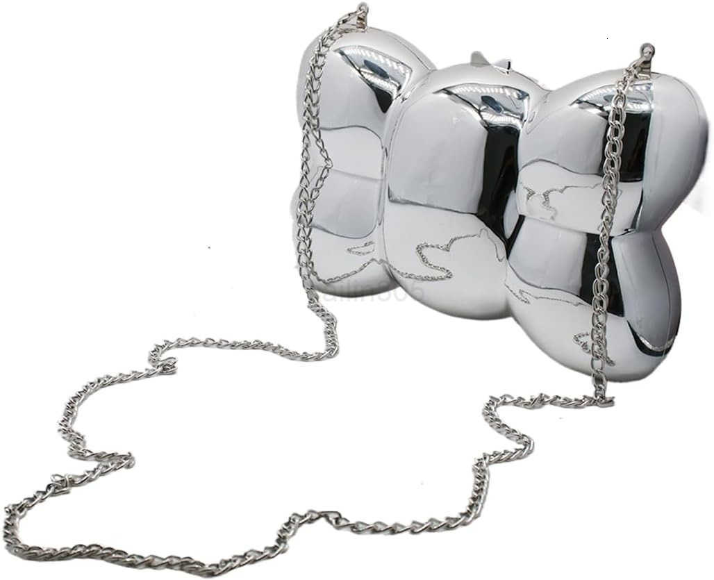 Metallic Clutch for Women Sparkly Acrylic Clutch Evening Bag Cute Metal Purse and Handbags Chain Shoulder Bag Z25909