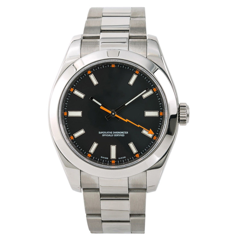 Mens Sapphire Wristwatches 40mm 116400 116400GV 116400 Mens Automatic Watch Black Dial Stainless Steel Movement Automatic Watches