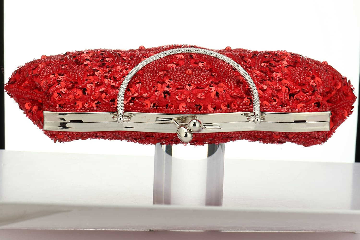 Beaded Sequin Flower Evening Purse Large Clutch Bag Z25909