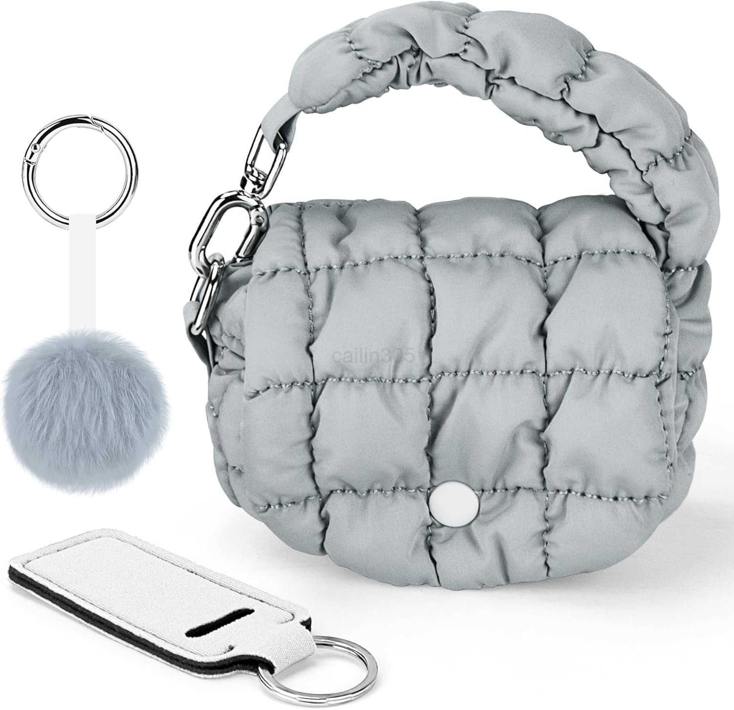 Two Sizes Quilted Wristlet Bag for Women Puffer HandbagsEvening BagsCharm Lipstick Bag Z25909