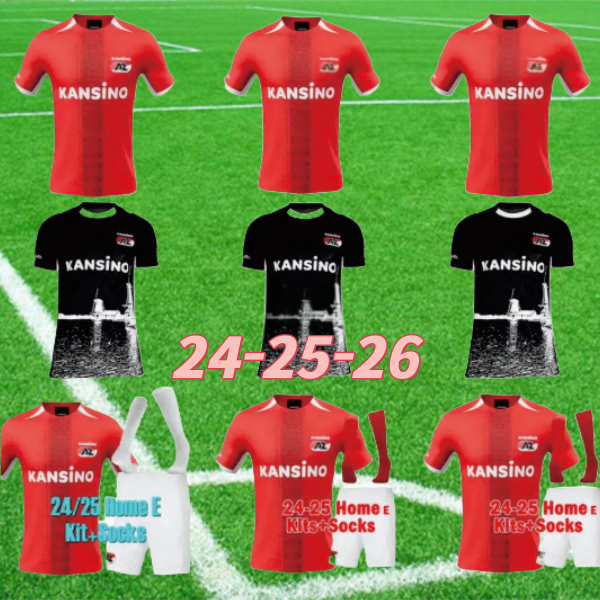 24 25 26 AZ Alkmaar Soccer Jerseys 2024 2025 GOES Football Shirts Home Uniforms kids kits socks full sets Men Kids Kit 66