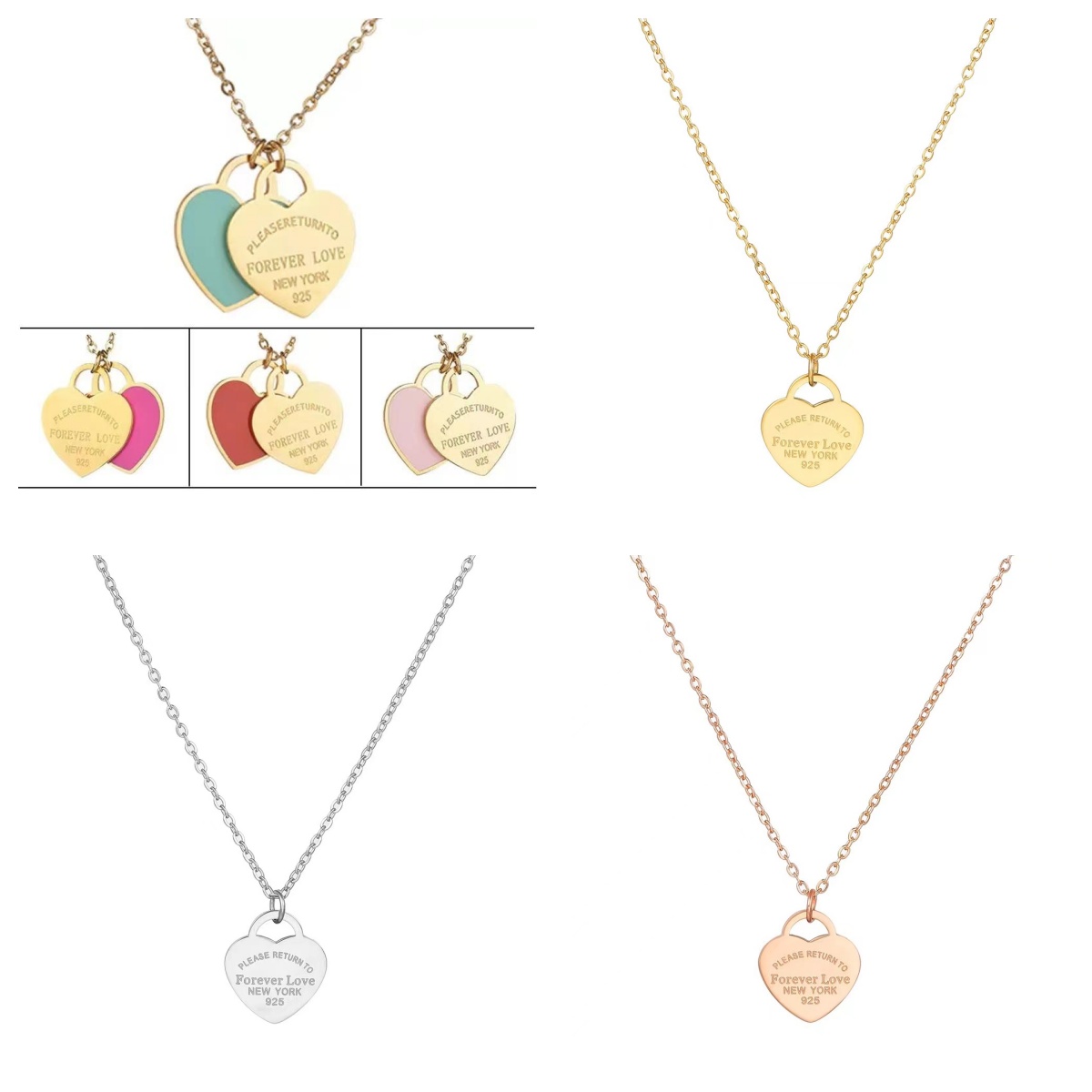 Pendant Necklace designer Fashion upscale stainless original sier love necklace female DIY pendant jewelry gift clav