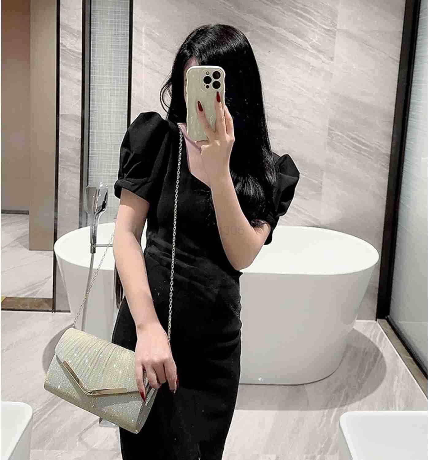 Clutch for Women Satin Sling Evening Purse Crossbody Bag with Detachable Chain for Wedding Formal Events Z25909