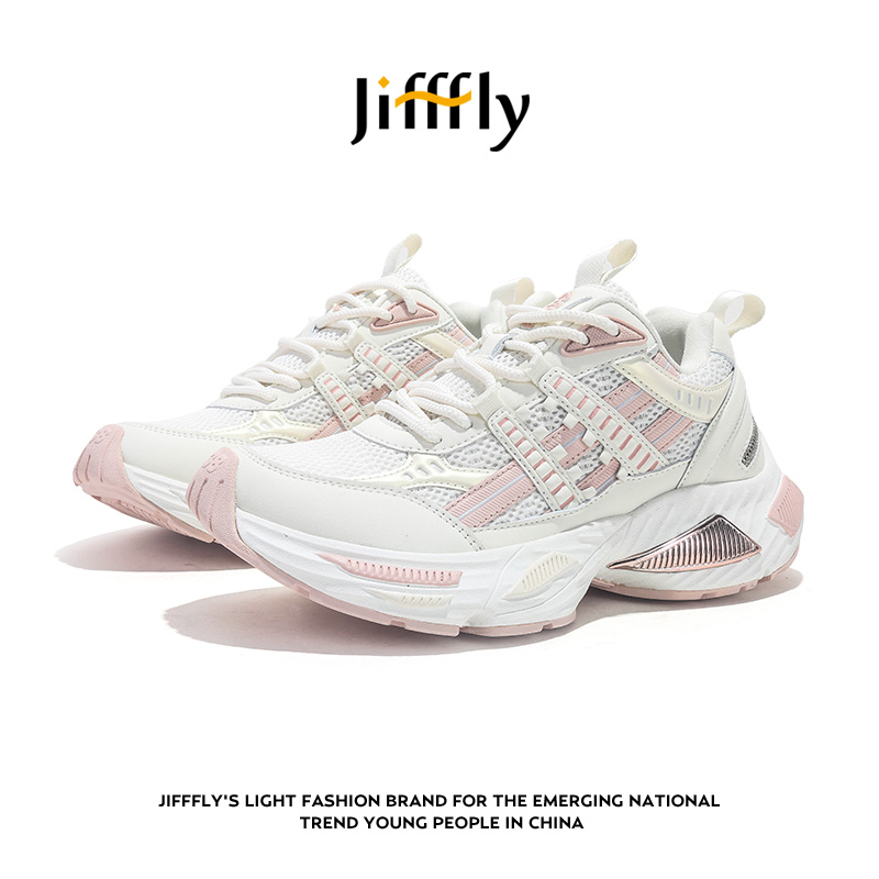 Jifffly free shipping designer shoes Autumn and winter new mesh breathable sports shoes thick sole height increasing vintage casual shoes