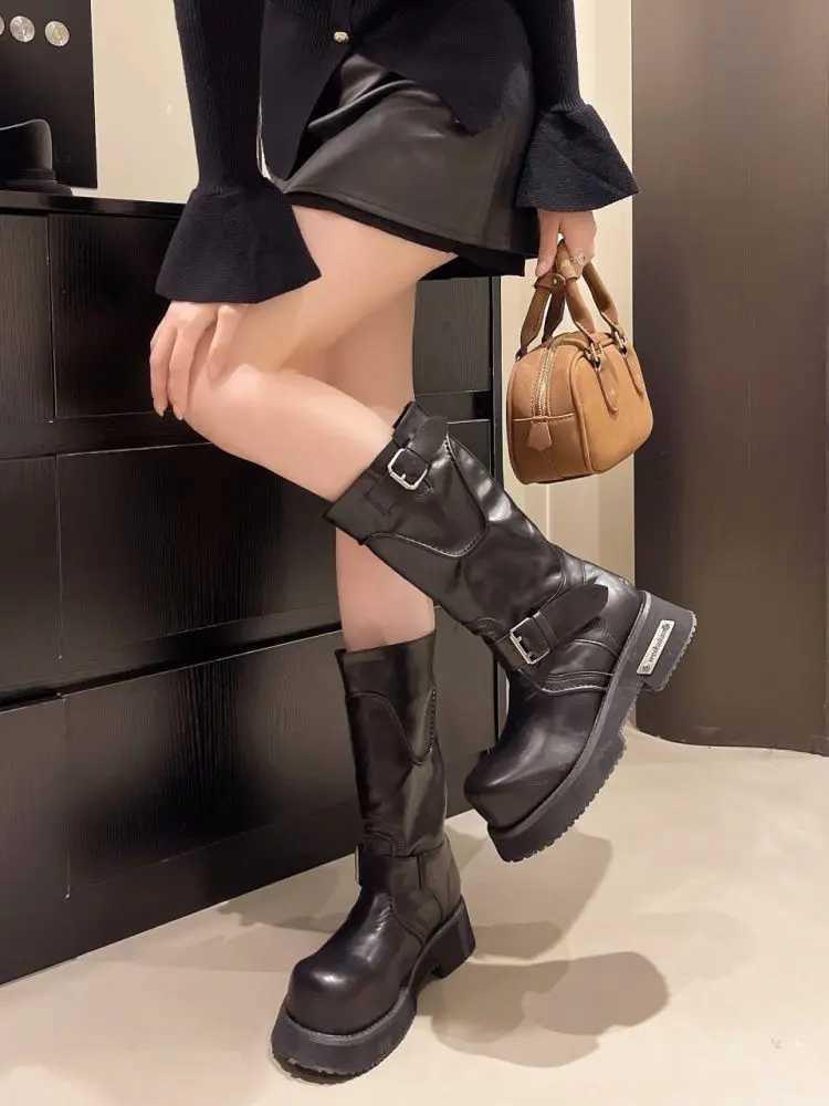 Muffin Martin Dark Handsome Head 2025 New Retro Tall Big Head Tooling Womens High Heels Knight Boots W250909 - view 4